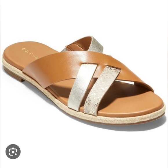 Cole Haan Grand 360 strappy sandals with metallic snakeskin detail size 10 - Picture 1 of 11
